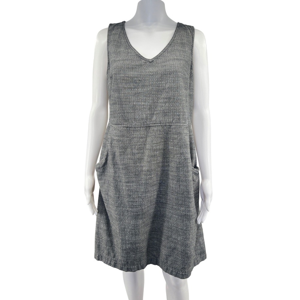 Columbia Shift Dress Womens Textured Organic Cotton Sleeveless Pockets Size M